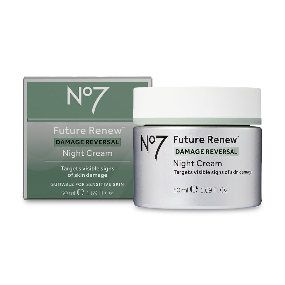 No7 crema nocturna, envase elegante, hidrata durante la noche.