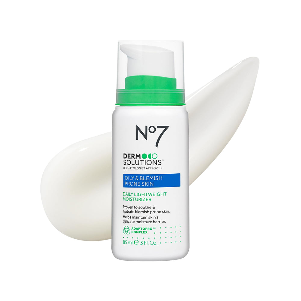 No7 hidratante facial diario, crema ligera para piel grasa y propensa a imperfecciones.
