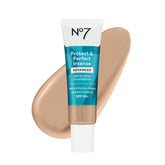 No7 Protege y Perfecciona fundación envase 30 ml con hidratación