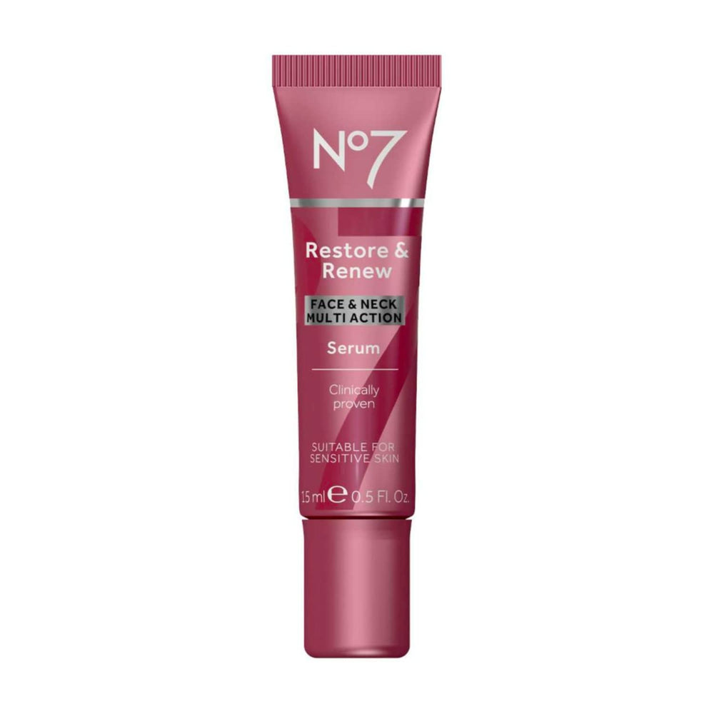 No7 Restore Renew en frasco, hidratación profunda para piel madura.