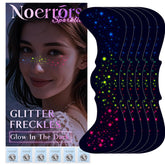 Noerrors pecas arcoíris neón brillan bajo luz ultravioleta para fiestas.