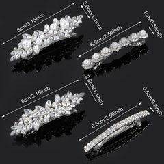 Nogeqi pinza detalle cristal, agarre seguro para todo tipo de cabello.