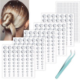 NOOEPC Hair Jewels: set principal de joyas autoadhesivas para cabello y rostro, brillo duradero.
