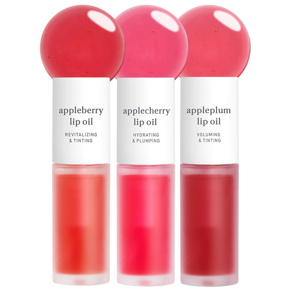 NOONI Aceite labial con semilla de manzana, empaque compacto para viaje y uso diario.