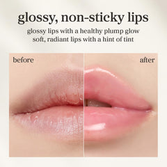 Textura luminosa de NOONI Applepeony deja brillo natural en labios.