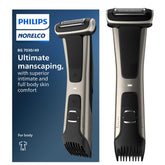 Norelco Bodygroom con cabezas dobles para recorte uniforme en todo el cuerpo.