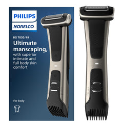 Norelco Bodygroom con cabezas dobles para recorte uniforme en todo el cuerpo.