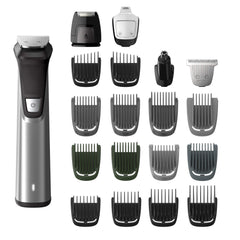 Norelco Multigroom 7000, vista frontal, útil para grooming diario y versatilidad.