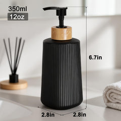 Dispensador Nortsa Miira con tapa de bambú, aspecto sofisticado y duradero