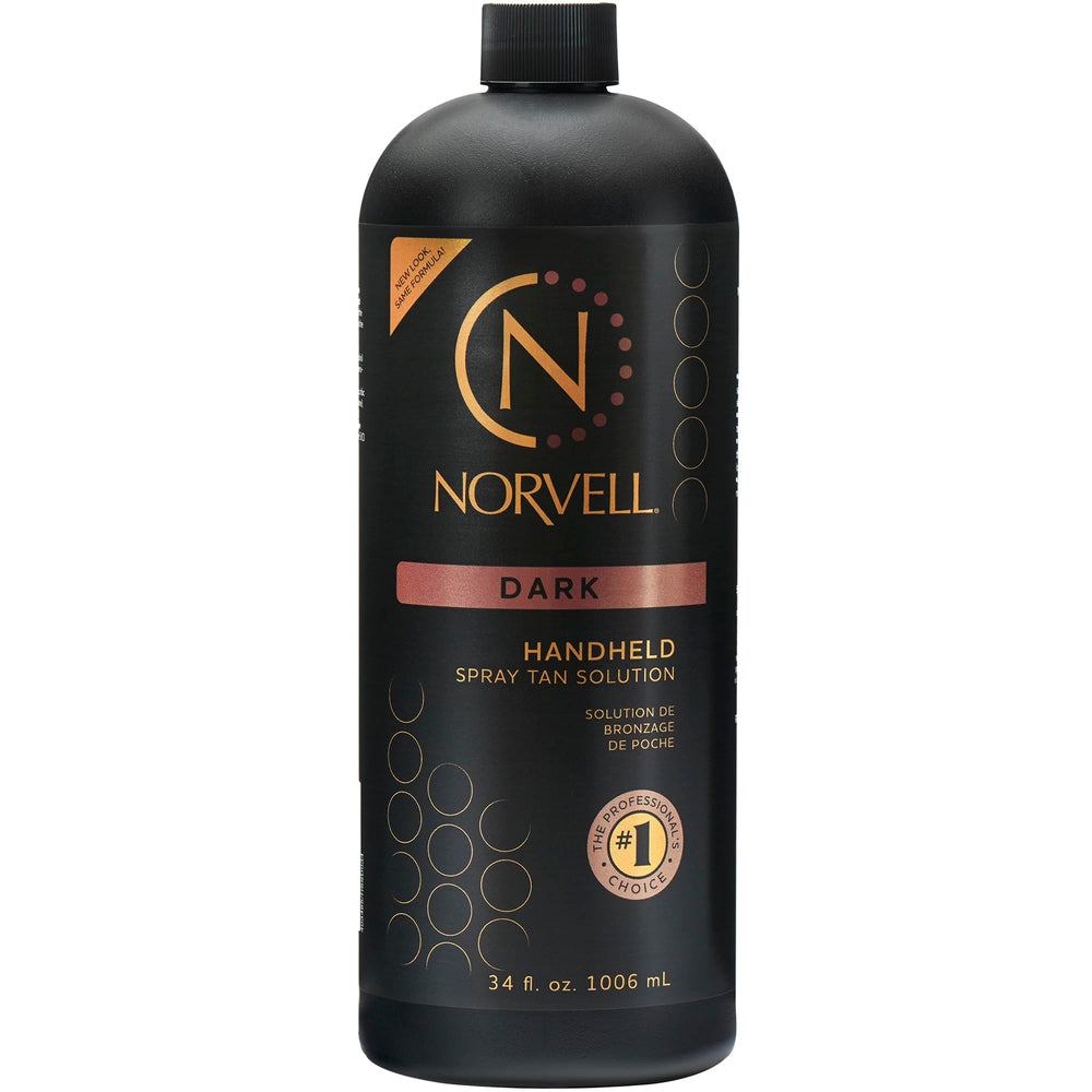 Norvell Premium Spray Tan Dark: botella y aplicación para un bronceado uniforme