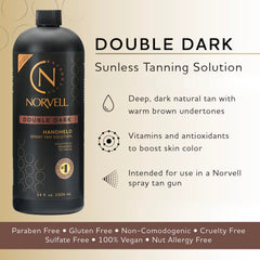 Aplicación manual de Norvell Premium Spray Tan, resultado suave y bronceado profundo.