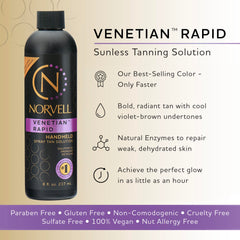 Norvell Venetian One, aplicación en spray en la mano para un dorado natural.