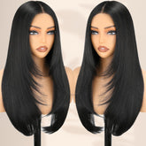NOSTALGIA wear-and-go glueless wig with straight lace front, 24-inch length, easy daily wear.