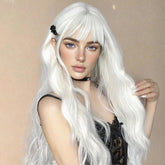 NOSTALGIA peluca blanca con flequillo para uso diario cómodo y elegante.