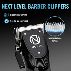 Cortapelos NOVAH Grooming con estuche durable para transporte seguro.