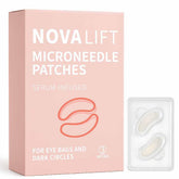 NOVALIFT MicroGlow Eye Patches en caja, lista para iniciar una rutina de cuidado ocular con hidratación.