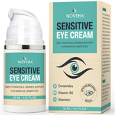 NOVEHA crema para ojos sensibles, envase, hidrata profundamente y suaviza el contorno.