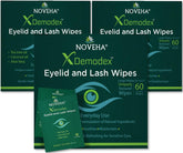 NOVEHA Demodex toallitas para ojos, caja de 60 envueltas para higiene diaria.