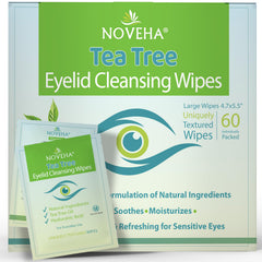 NOVEHA toallitas ojos árbol de té, empaque individual para limpieza suave