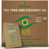 Toallitas NOVEHA para ojos con empaque individual, limpieza suave con arbol de te y coco.