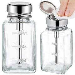 Noverlife dispensador bomba empujable en botella de cristal para remover esmalte con precisión.