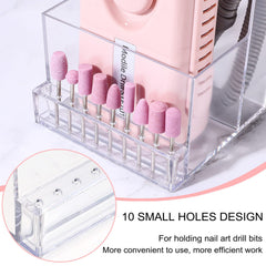 Noverlife estuche plástico de almacenamiento para taladro y uñas, diseño compacto