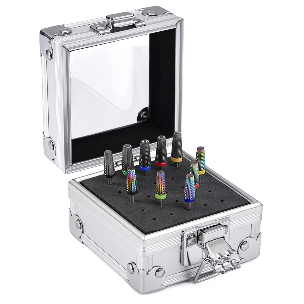 Noverlife estuche para brocas de uñas con 25 huecos, fácil de encontrar herramientas.