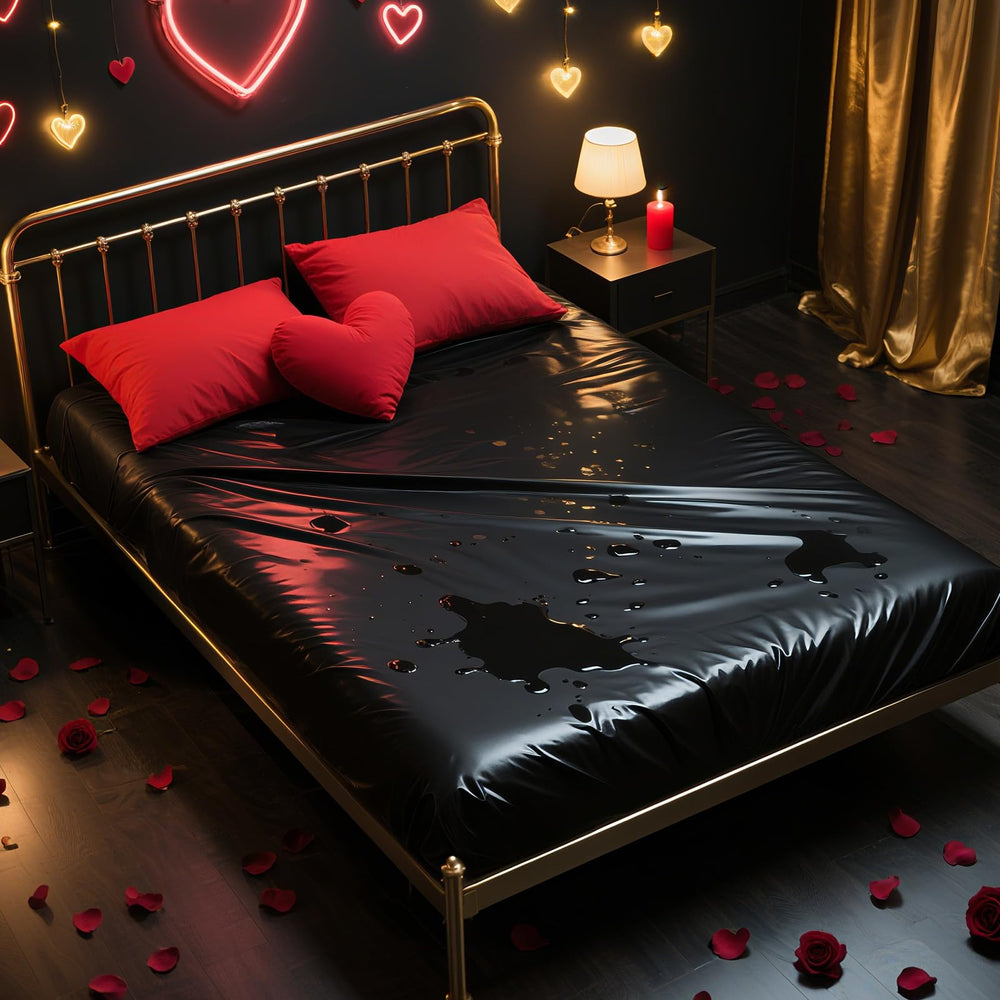 Noverlife protector colchón Valentine’s rojo, ideal para cenas íntimas y masajes.