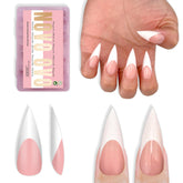 NOVO OVO Uñas francesas estilete blanco, manicura rápida y duradera