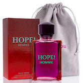 Novoglow Hope Homme: botella 100 ml en primer plano, aroma duradero.