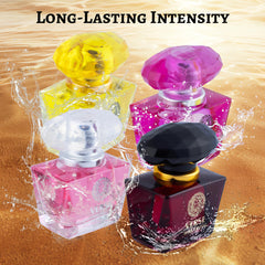 NovoGlow Verse Cristal Rosa: frasco suave para uso diario y reuniones.