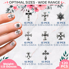 Novsix conjunto de cruces acrílicas para uñas, estilos variados para looks múltiples.
