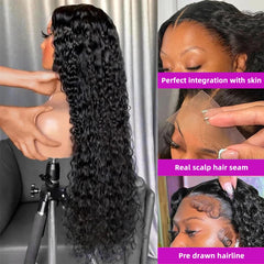 Noxlouis peluca rizo profundo, cabello humano suave y cómodo
