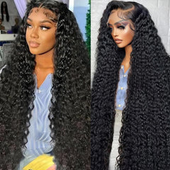 Nsvnsv deep wave lace front wig with 13x6 HD lace for natural parting and seamless blend.
