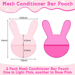 Nuanchu bolsa porta-jabon rosa suave, evita deslizamientos en la ducha.