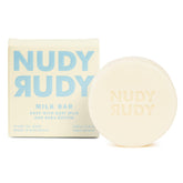 Barra Nudy Rudy leche de cabra para limpieza diaria suave.