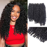 Nufnua Burmese Curly Bundles espiral 18 pulgadas, look natural