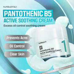 Aplicación nocturna de numbuzin No.1 crema pantoténico B5 calma irritaciones