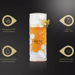Base de Nusuk Raheeq con ámbar y musk para durabilidad en la piel.