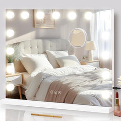 Espejo Nusvan con 15 LEDs para maquillaje detallado y luz uniforme