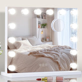NUSVAN Espejo de maquillaje iluminado para retoques rápidos.