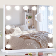 NUSVAN Espejo de maquillaje iluminado para retoques rápidos.