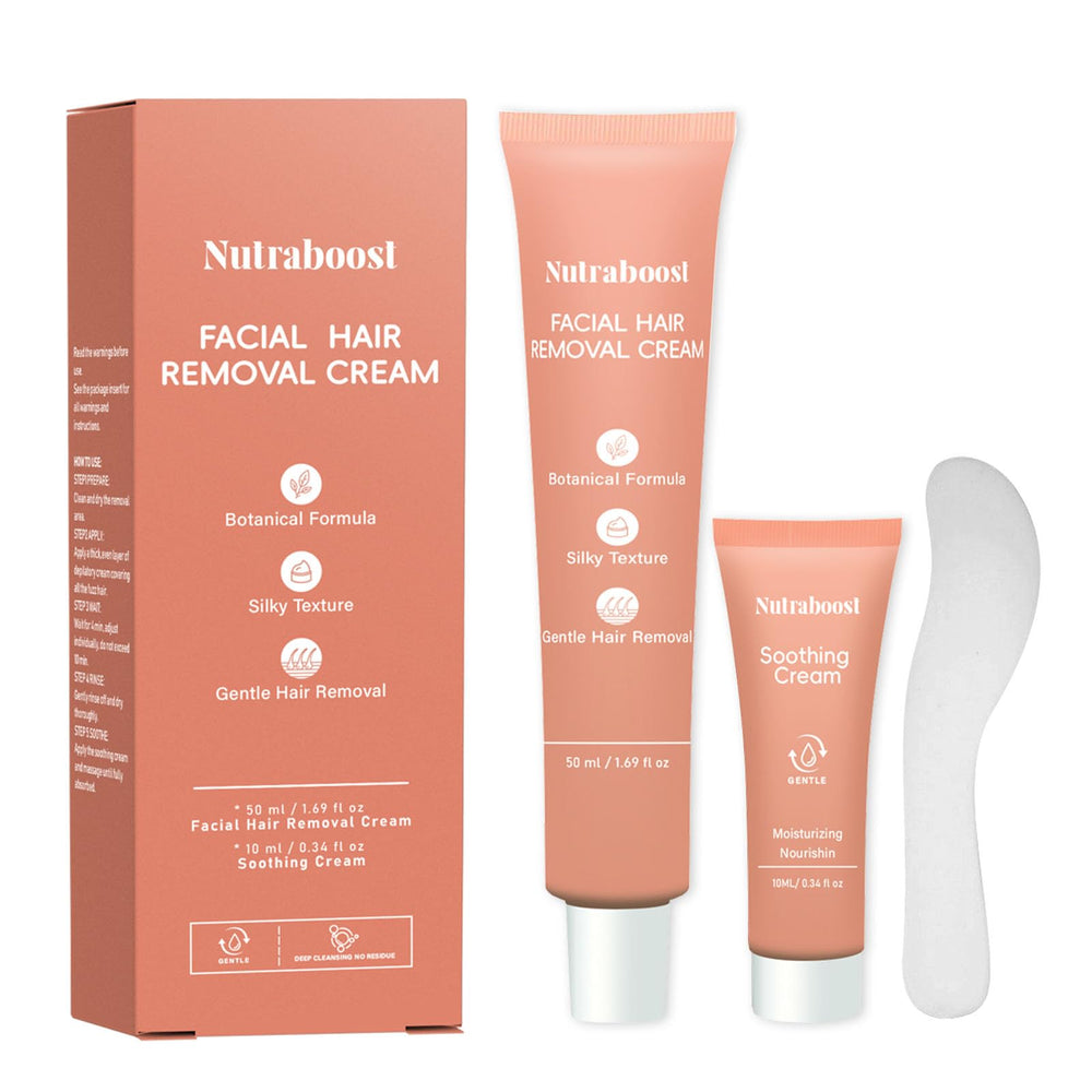 Nutraboost crema eliminación vello facial labio superior para piel sensible