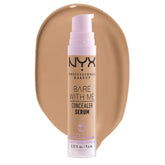 Nyx Bare With Me Concealer Serum en bote, hidratación 24h para rostro y ojos.