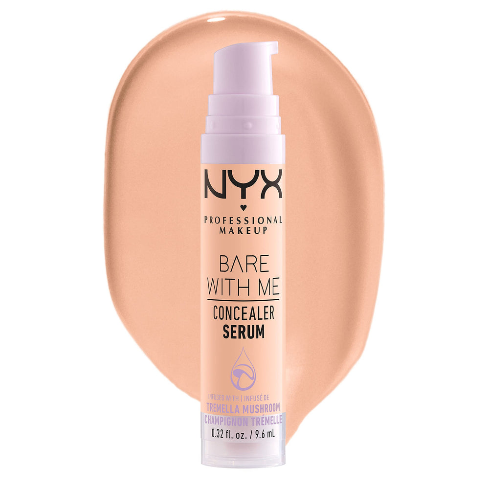 Bare With Me Concealer Serum de NYX, cobertura 24h y acabado natural para la piel