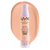 Bare With Me Concealer Serum de NYX, cobertura 24h y acabado natural para la piel