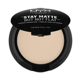 Base en polvo mate de NYX, compacto desnudo, acabado natural