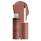 NYX Butter Gloss Brown Sugar, envase elegante para lucir en cualquier look.