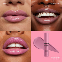 NYX Butter Gloss Eclair: aplicación suave para un brillo cómodo.
