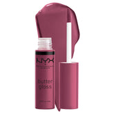 NYX Butter Gloss Cranberry Pie, brillo sedoso para labios sin pegar.